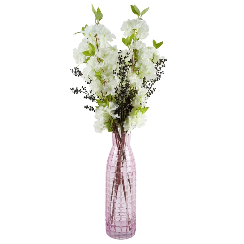 Leaf Design Artificial Flower Display with Vase