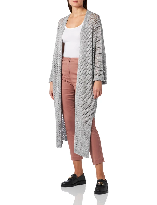 aleva Women's Cardigan 19029582-al04, Silver Grey, M/L Sweater - Image 1