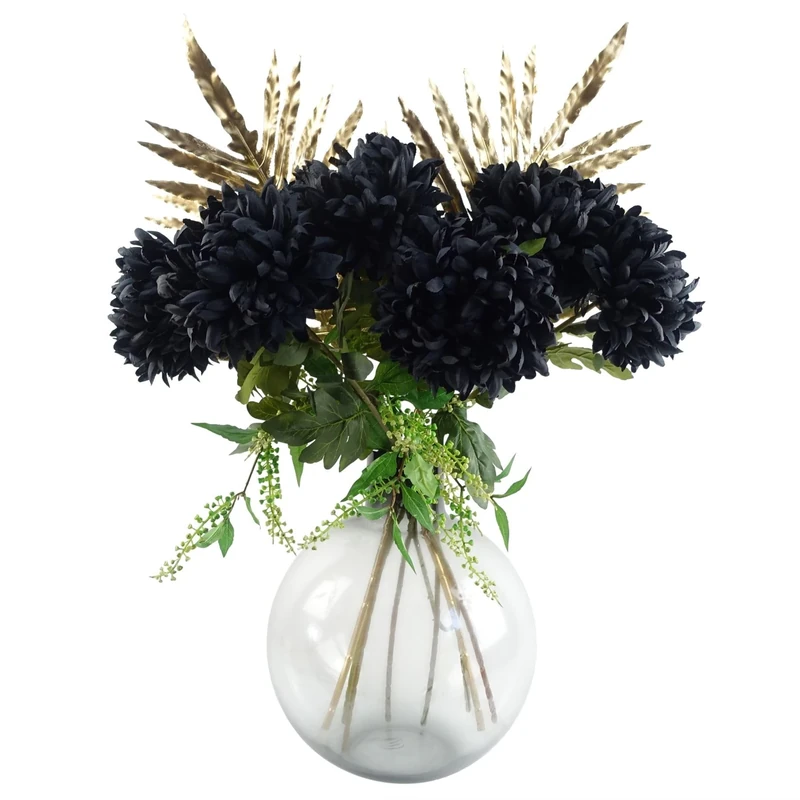 Leaf Design Artificial Flower Display with Vase