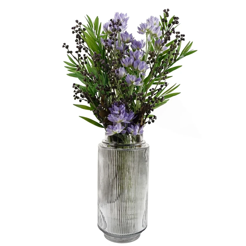 Leaf Design Artificial Flower Display with Vase