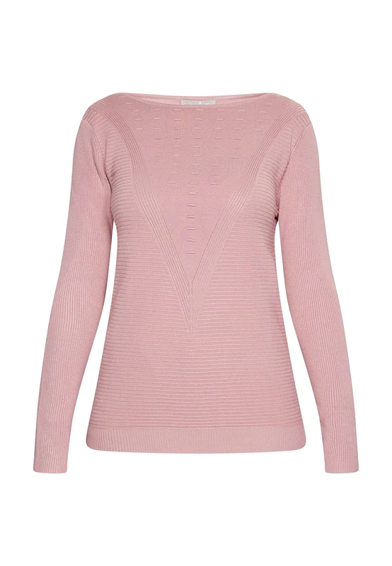 LEOMIA Women's Knitted Jumper 10426482-le02, Dusky, XL/XXL Sweater, Antique Pink