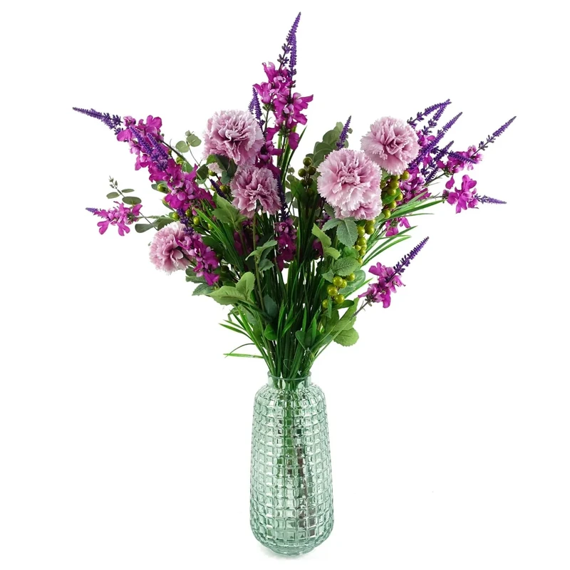 Leaf Design Artificial Flower Display with Vase