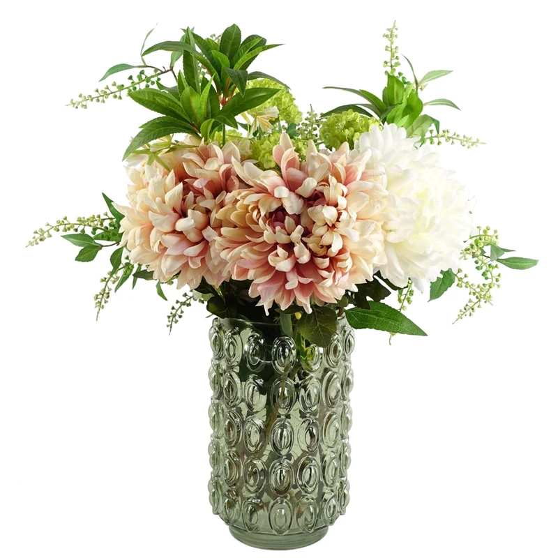 Leaf Design Artificial Flower Display with Vase