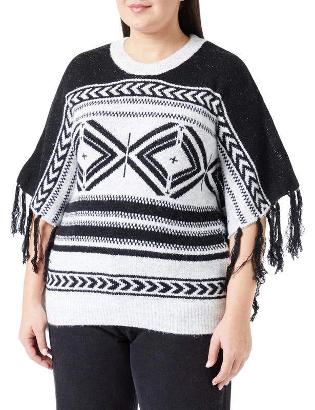 nascita Women's Poncho 19025430-na03, Black, XL/XXL Sweater, X XX-Large