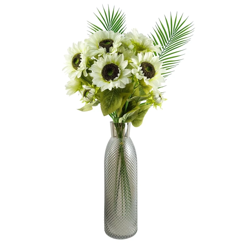 Leaf Design Artificial Flower Display with Vase