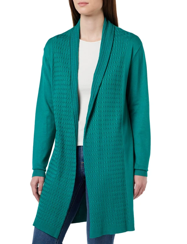 SIDONA Women's Open Cardigan 10426481-si01, Emerald Green, Xs/S Sweater