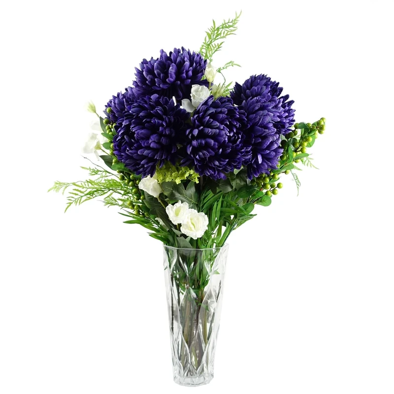 Leaf Design Artificial Flower Display with Vase