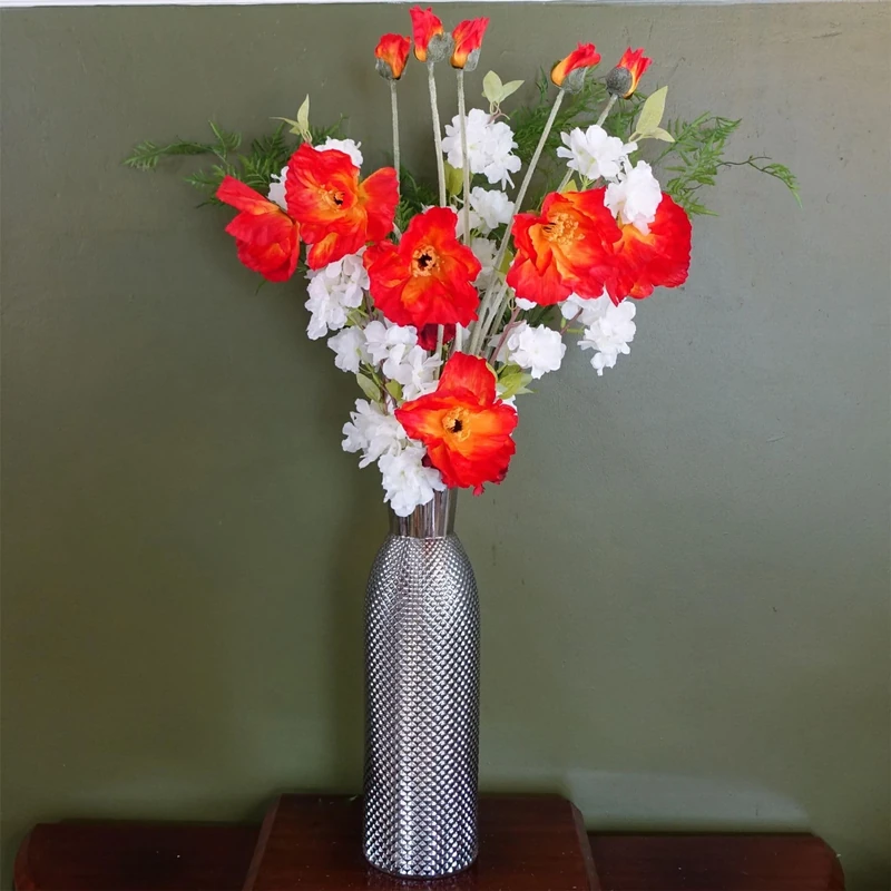 Leaf Design Artificial Flower Display with Vase