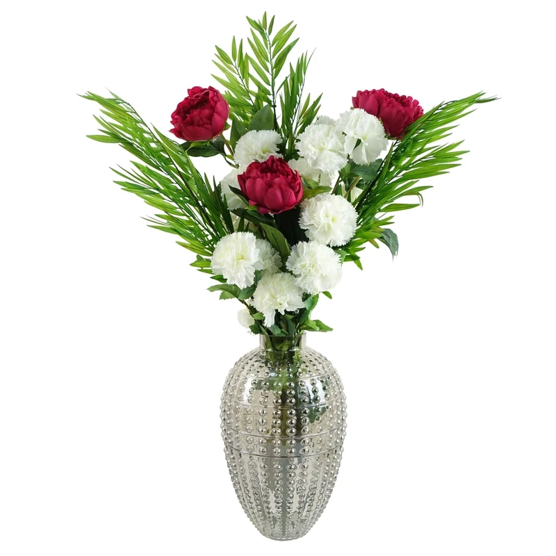 Leaf Design Artificial Flower Display with Vase