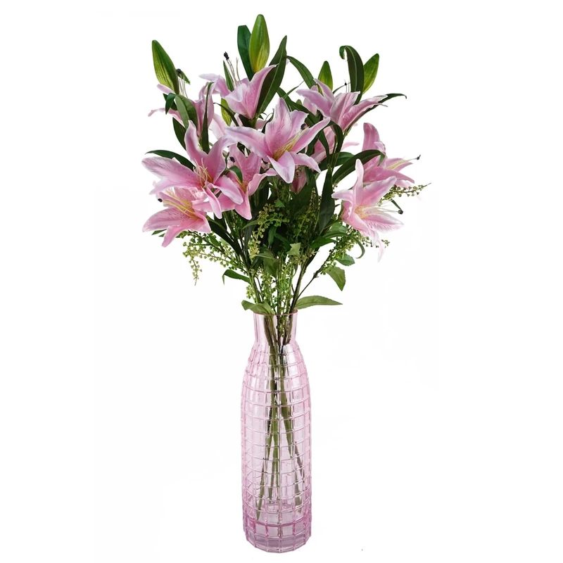 Leaf Design Artificial Flower Display with Vase