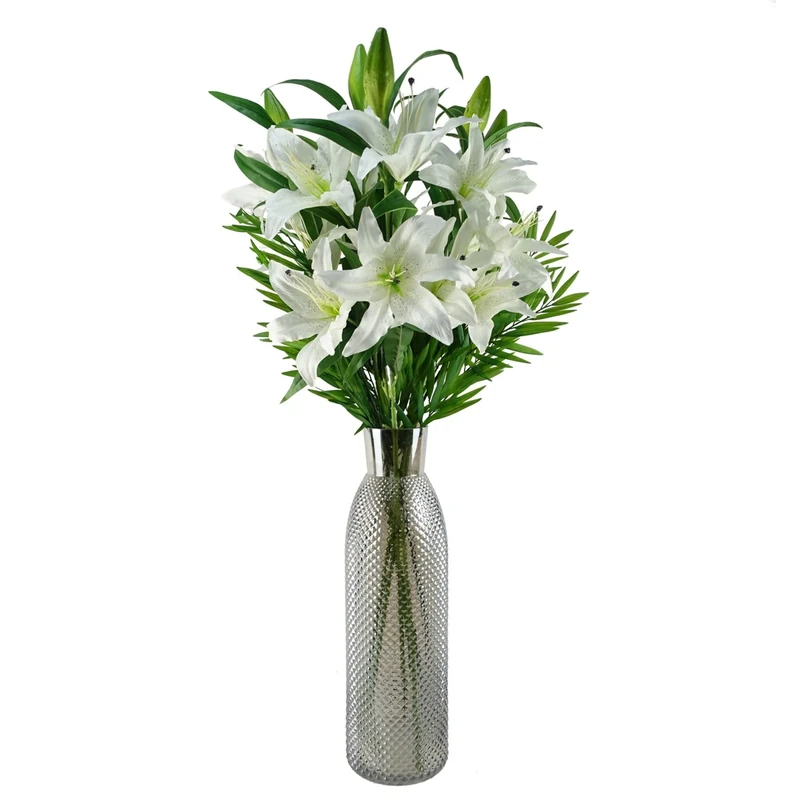 Leaf Design Artificial Flower Display with Vase