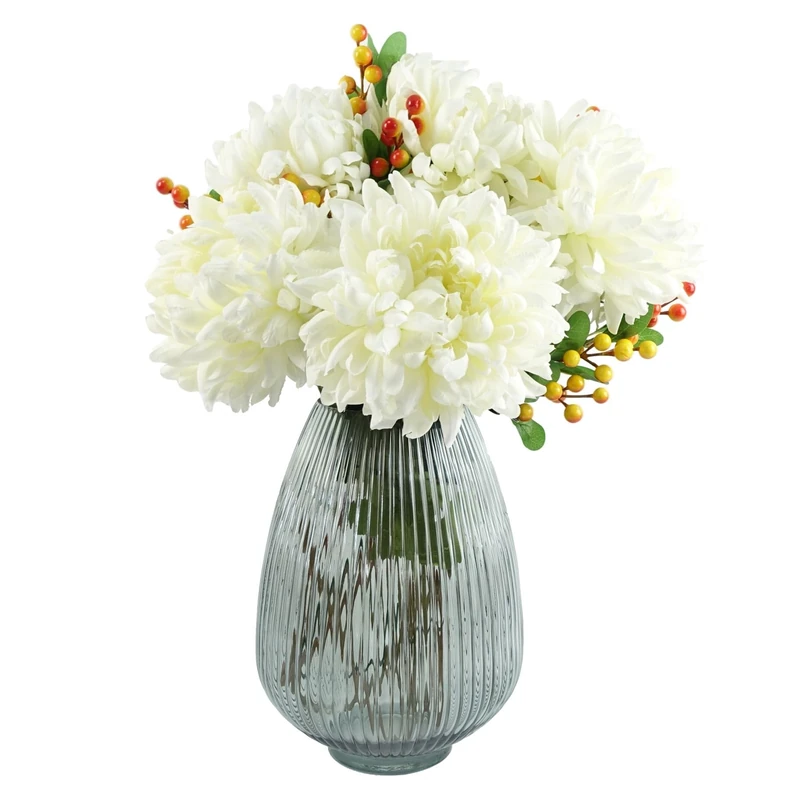 Leaf Design Artificial Flower Display with Vase