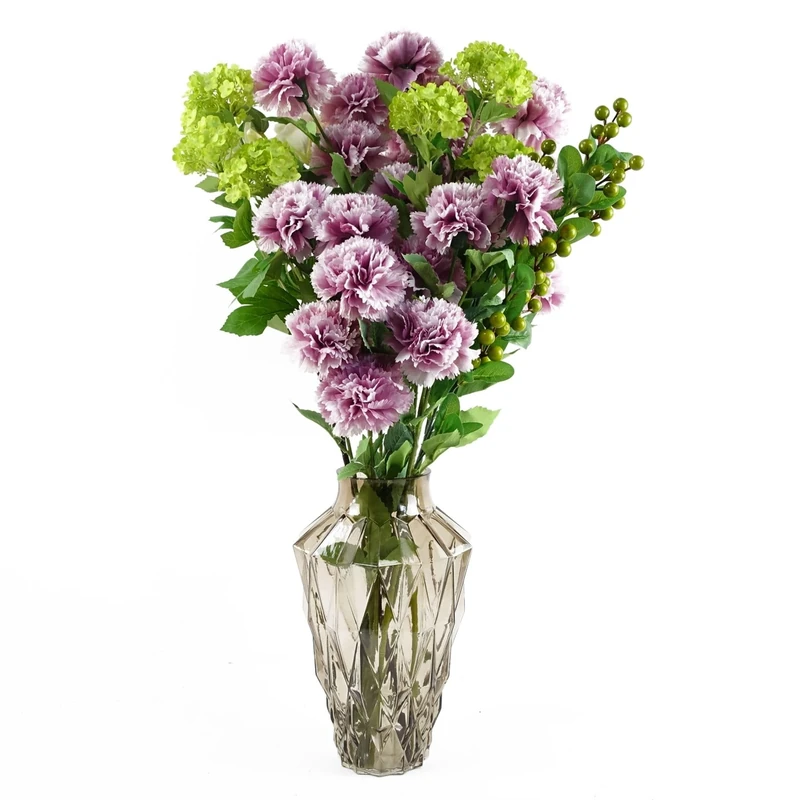 Leaf Design Artificial Flower Display with Vase