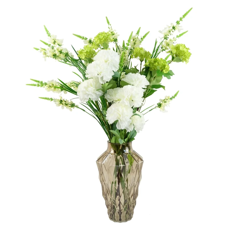 Leaf Design Artificial Flower Display with Vase
