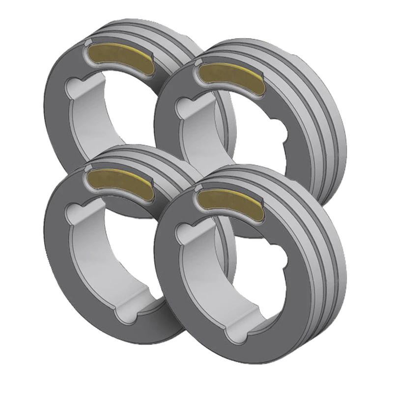 GYS - Set of 4 Twin Drive Rolls - Steel-cored Wire ø1.6/2.4 (Yellow/Grey)