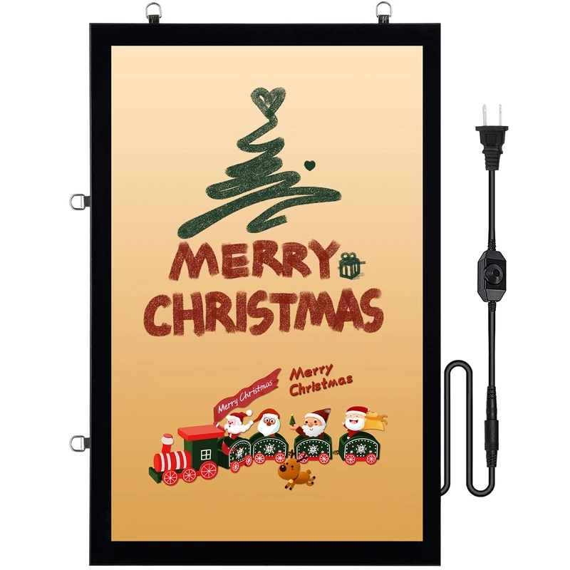 VEVOR Wall Light Frame, 68.5 x 101.6 cm, Black, Aluminium LED Poster Holder, Backlit Light Boxes, Single Sided Advertising Sign, for Photo, Cinema, Lift, Shops