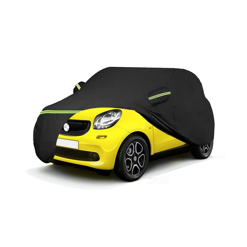 Waterproof Car Covers for 2007-2023 Smart Fortwo W451/C453/A453(Black) 210T Custom 6 Layers Heavy Duty Waterproof All Weather Protection Outdoor
