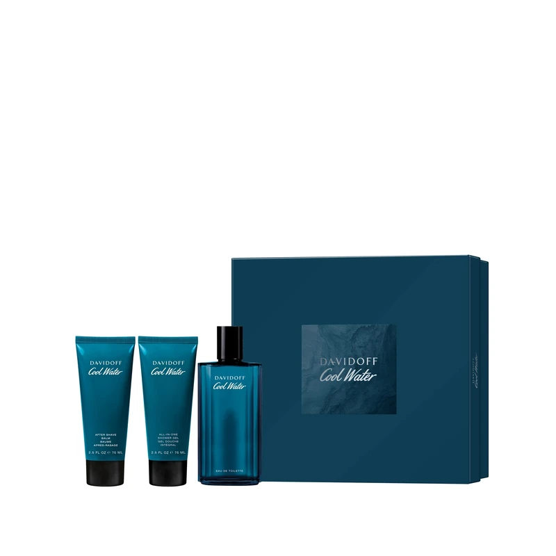 DAVIDOFF Men's Cool Water Set (EDT 125ml + Showergel 75ml + Aftershave Balm 75ml)