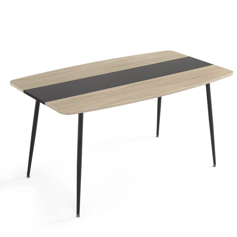 Mondeer Dining Table 150 x 85 cm, Kitchen Table with Adjustable Foot Pads, Modern 4-6 People, for Dining Room, Kitchen, Living Room, Oak - Image 1