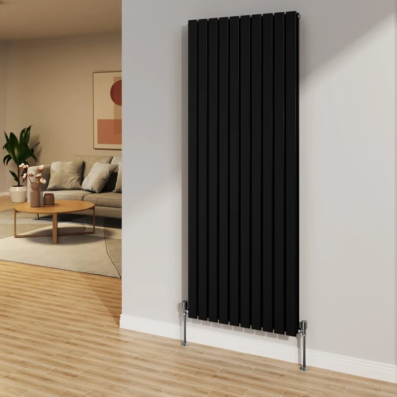 NRG 1800x680mm Black Radiator Vertical Flat Panel Bathroom Designer Double Rad Central Heating