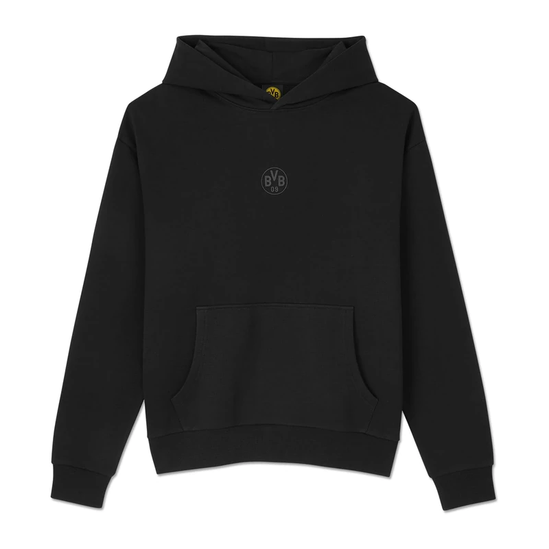 Borussia Dortmund BVB Essentials Hoodie Black Hoodie Basic Jumper S-3XL - Image 1