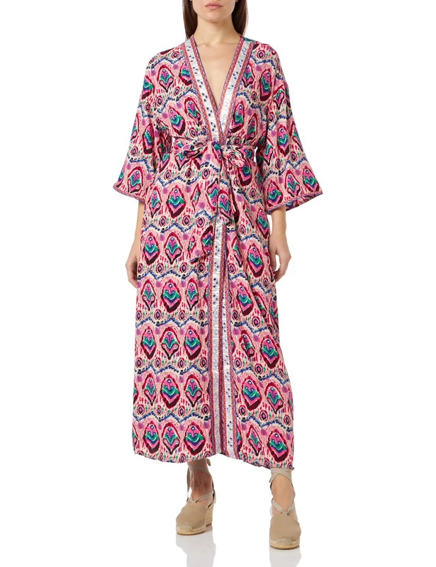aleva Women's Kimono, Pink Multicoloured, XS