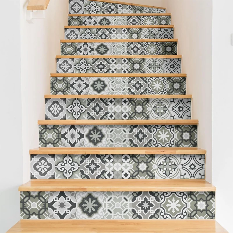 Ambiance Sticker Chopita Stair Tile Stickers for Stairs Tiles - 2 Strips of 12.5 cm x 87.5 cm - Image 1