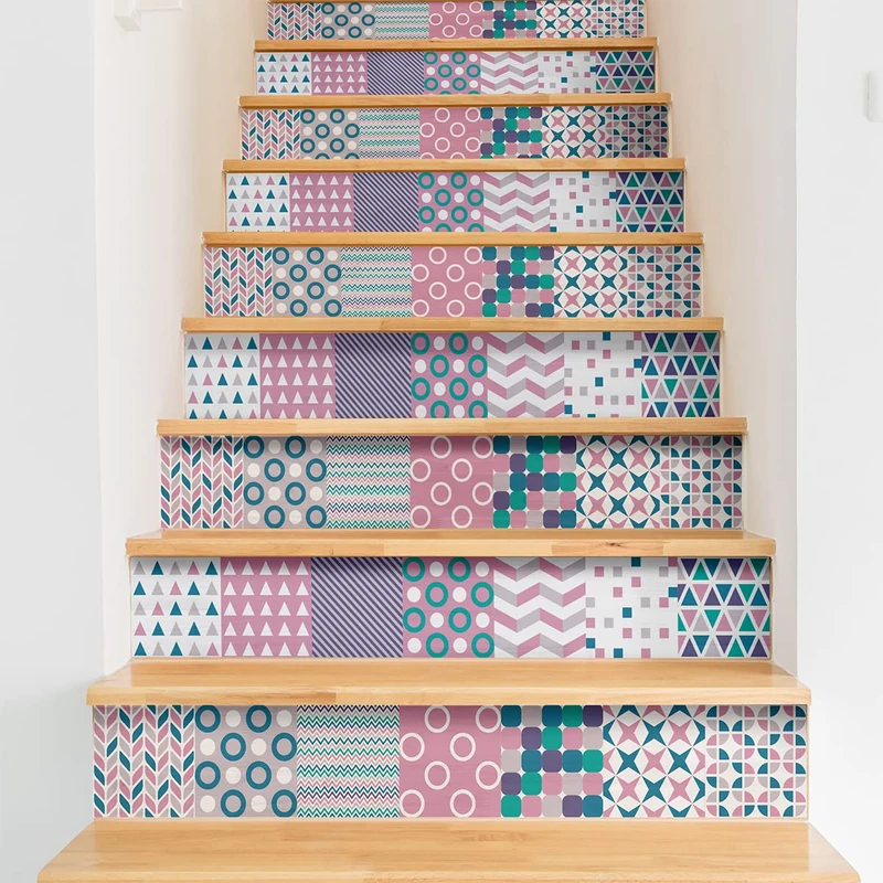 Ambiance Sticker Ragnar Stair Tile Stickers for Stairs Tiles - 2 Strips of 15 cm x 105 cm - Image 1