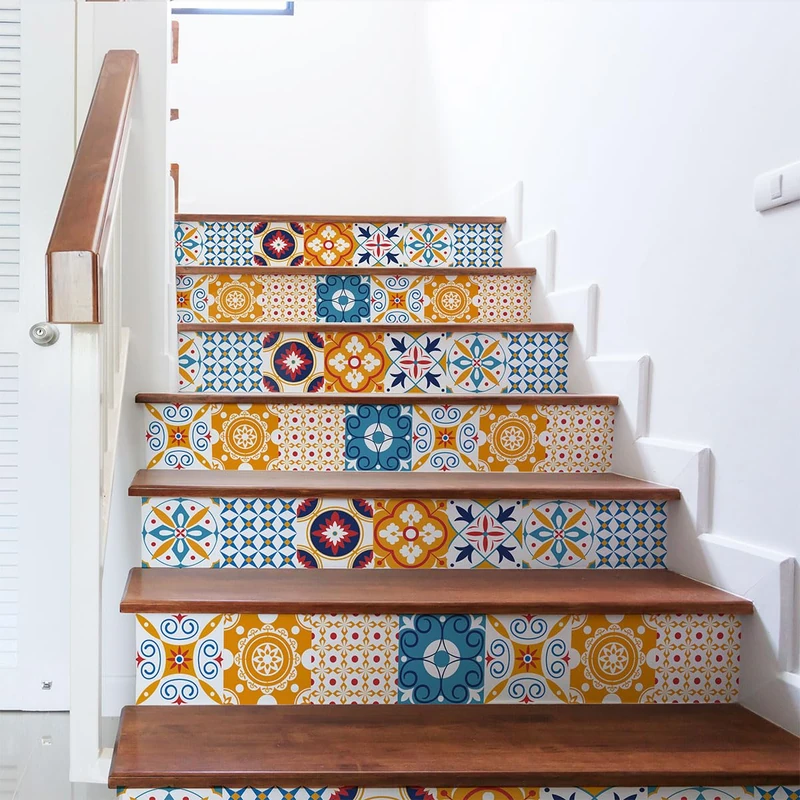 Ambiance Sticker Sabrina Stair Tile Stickers for Stairs Tiles - 2 Strips of 15 cm x 105 cm