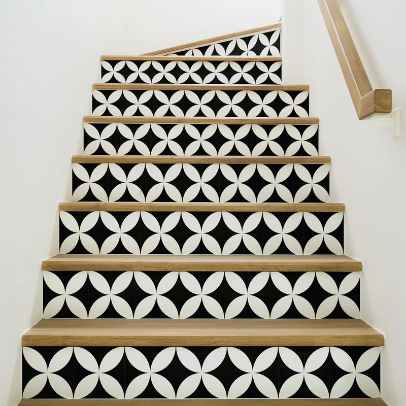 Ambiance Sticker Alvaro Stair Tile Stickers for Stairs Tiles - 2 Strips of 15 x 105 cm