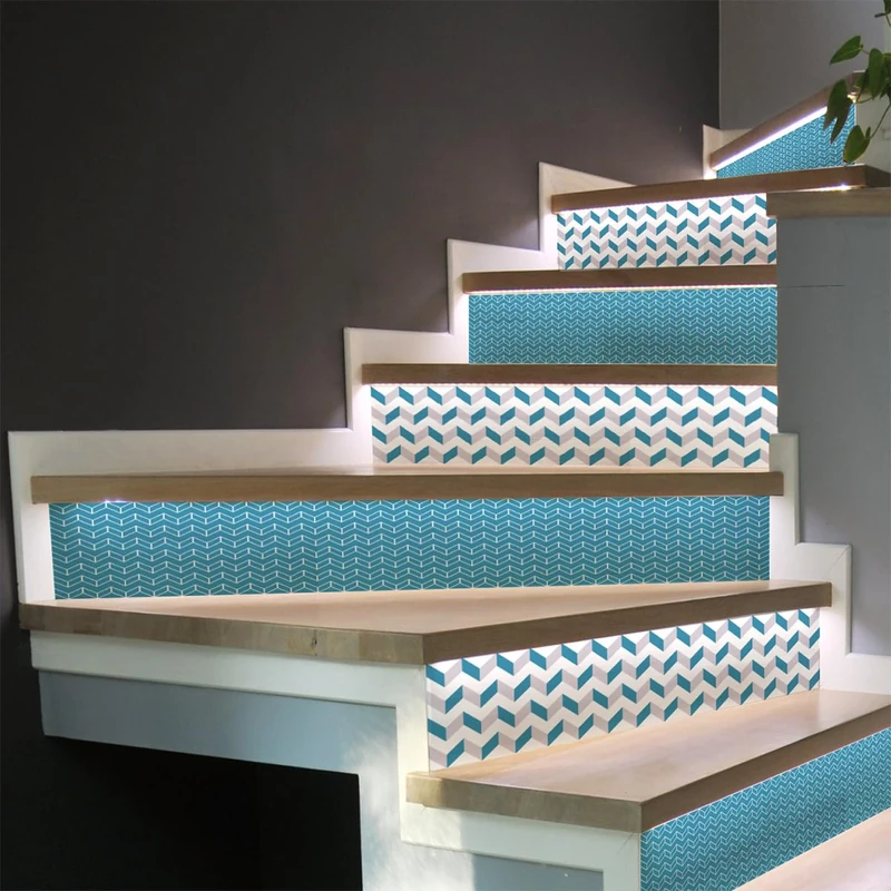 Ambiance Sticker Nordorn Stair Tile Stickers for Stairs Tiles - 2 Strips of 15 cm x 105 cm