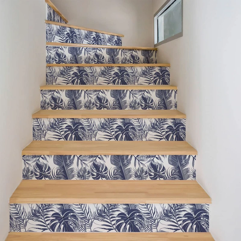 Ambiance Sticker Stickers Stair Tiles Riser Tropical Puerto Varas Sticker for Stairs Cement Tiles – 2 Strips of 36 x 126 cm