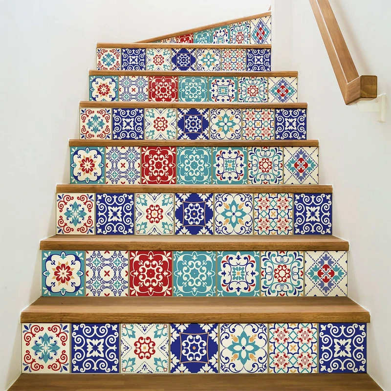 Ambiance Sticker Vitano Stair Tile Stickers for Stairs Tiles - 2 Strips of 15 cm x 105 cm