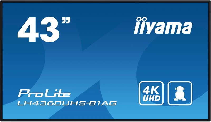 iiyama 42.5" 4K VA Monitor - 8.5ms, 500cd/m2, 3 HDMI - LH4360UHS-B1AG