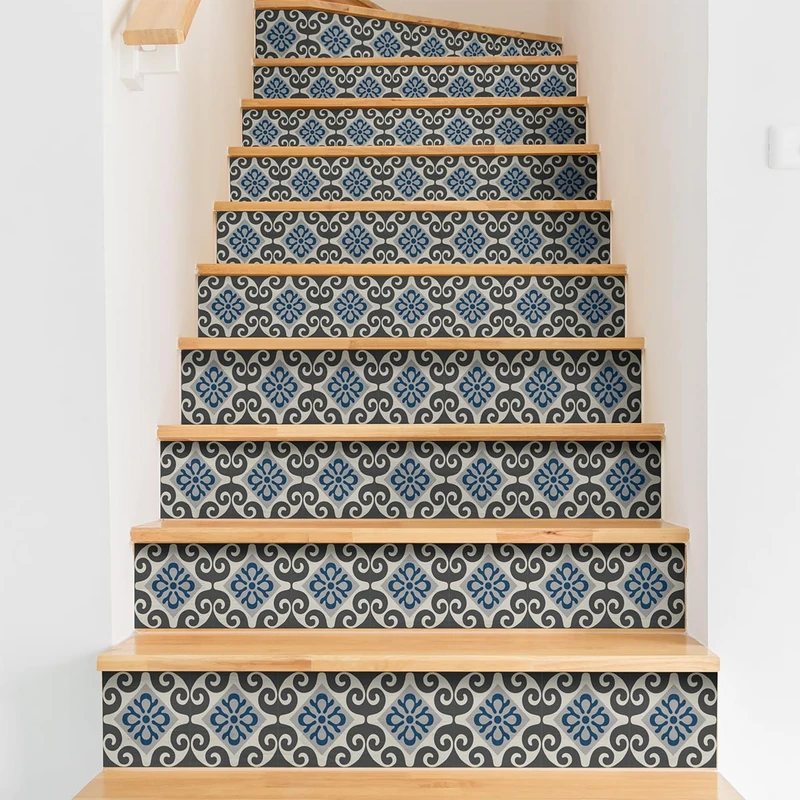 Ambiance Sticker Francesca Stair Tile Stickers for Stairs Tiles - 2 Strips of 15 cm x 105 cm - Image 1