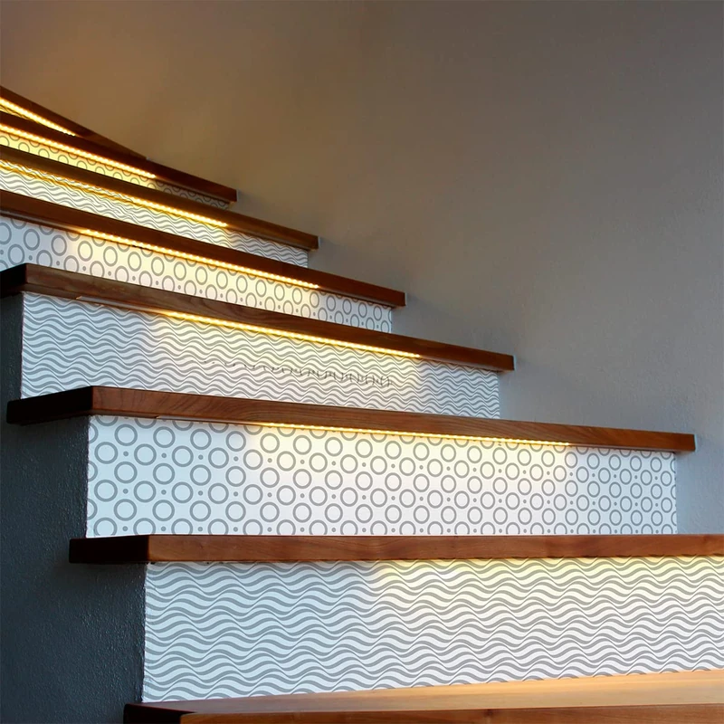 Ambiance Sticker Birgit Stair Tile Stickers for Stairs Tiles - 2 Strips of 15 cm x 105 cm - Image 1