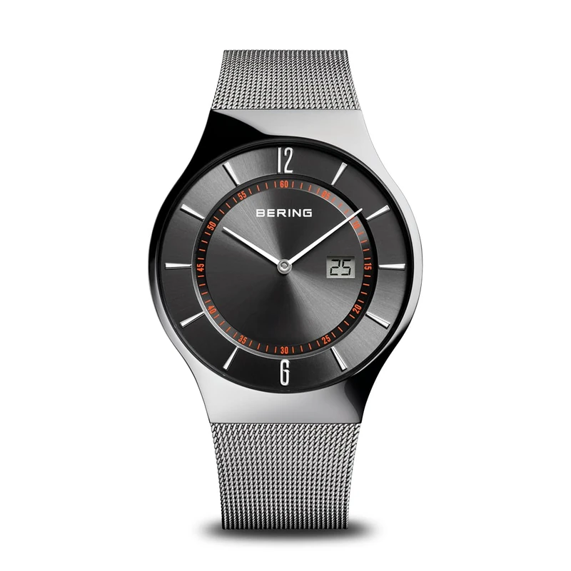 BERING Men Analog-Digital Quartz Watch with Stainless Steel Strap 51640-077-A, Grey