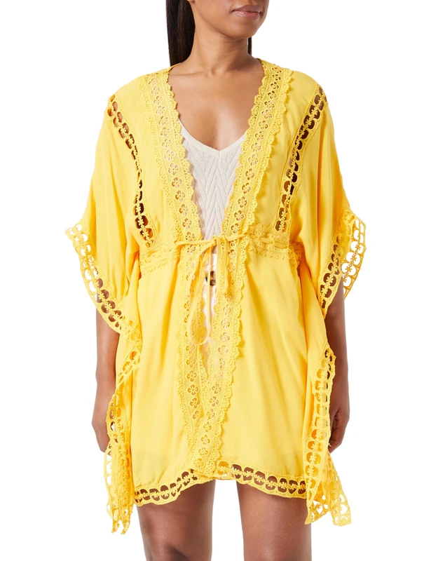 ZITHA Women's Kimono with Hole tip, Yellow, S