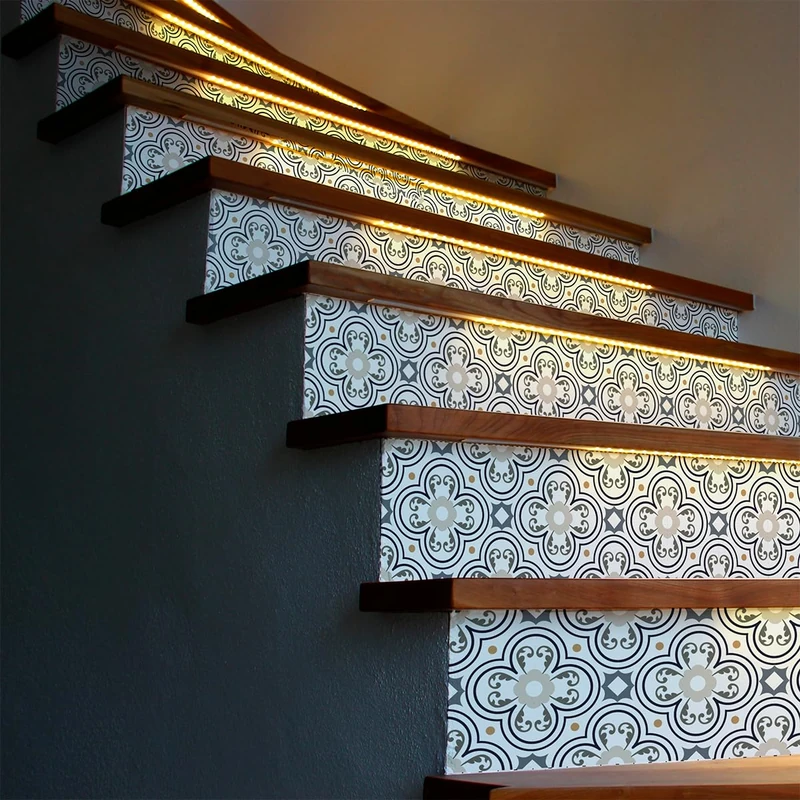 Ambiance Sticker Amerigo Stair Tile Stickers for Stairs Tiles - 2 Strips of 15 cm x 105 cm - Image 1