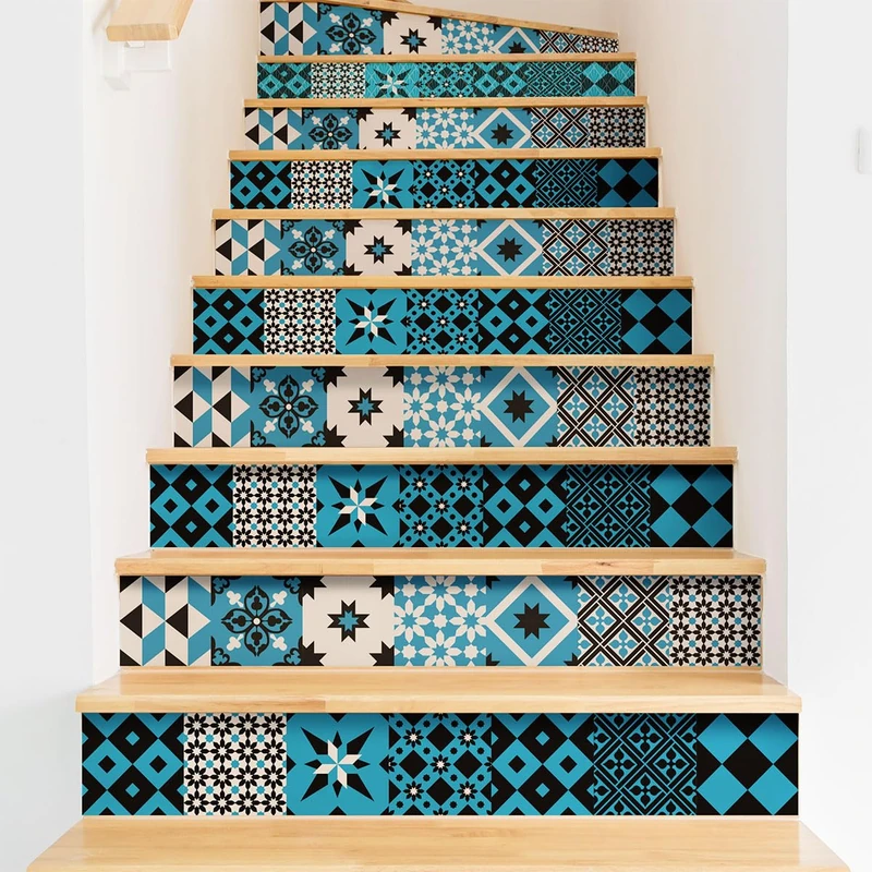 Ambiance Sticker Dorina Stair Tile Stickers for Stairs Tiles - 2 Strips of 15 cm x 105 cm