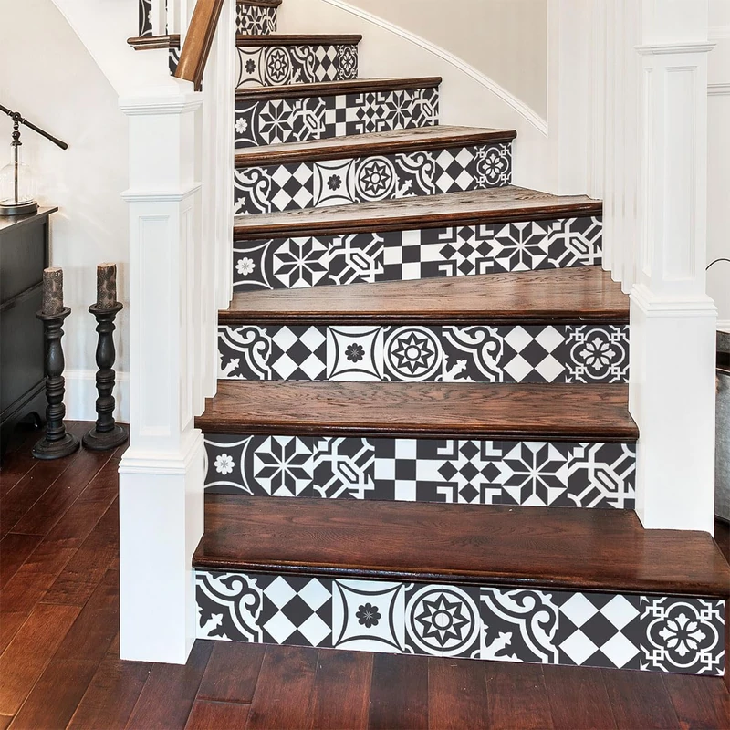 Ambiance Sticker Cavino Stair Tile Stickers for Stairs Tiles - 2 Strips of 37 x 129.5 cm