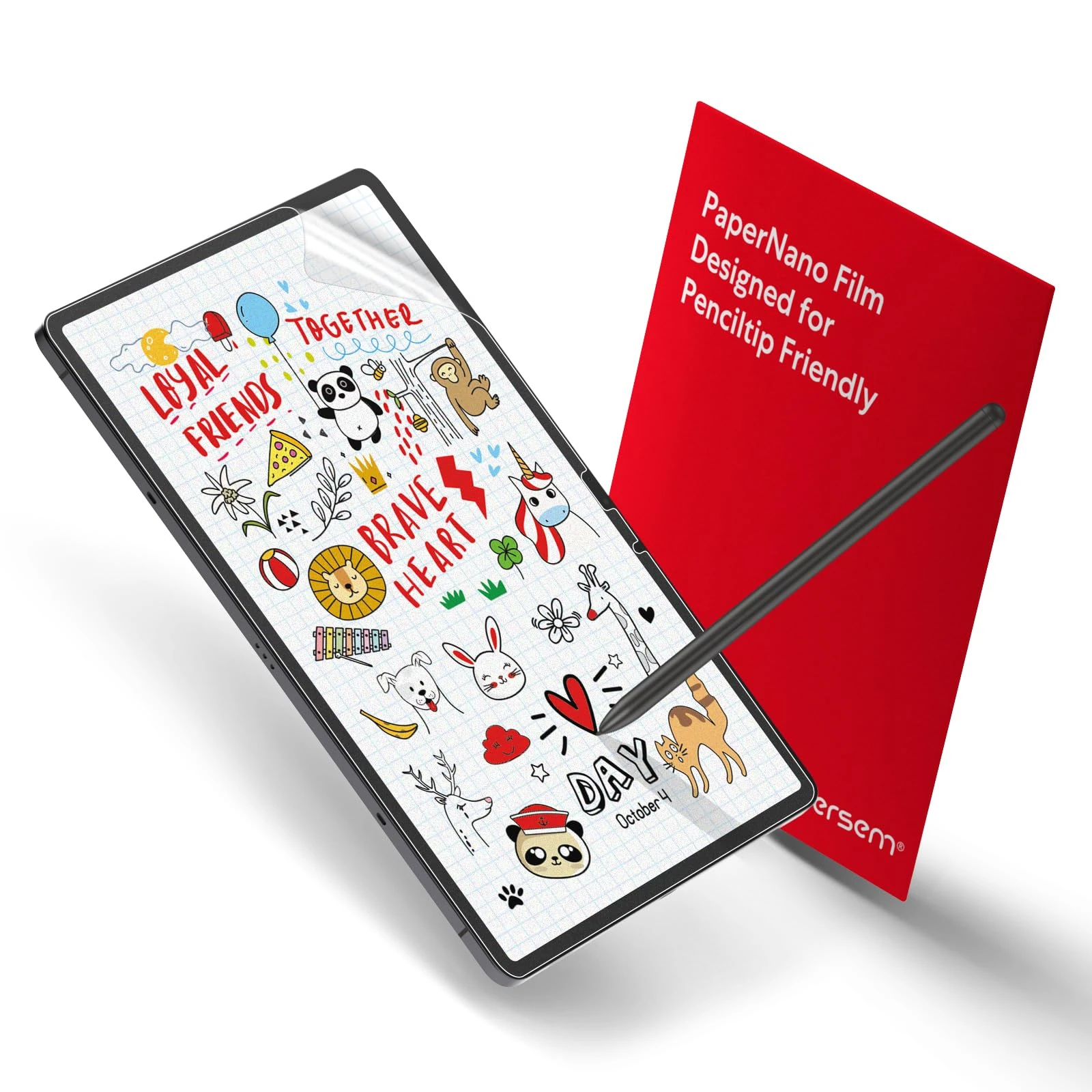 BERSEM 2-Pack Paper Screen Protector for Samsung Galaxy Tab S10 Lite / S10 FE / S9 FE (10.9 inch) & Tab S11 / S9 / S8 / S7 (11 Inch), Anti Glare with Easy Installation Kit, Write and Draw as on Paper