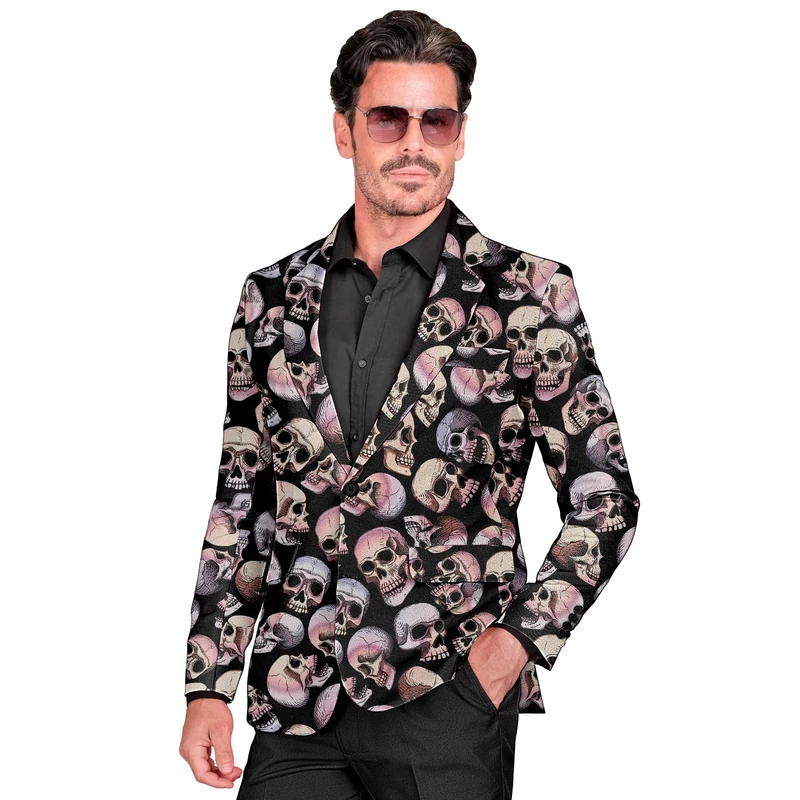 W WIDMANN MILANO Men's Skull Print Party Jacket - Size M