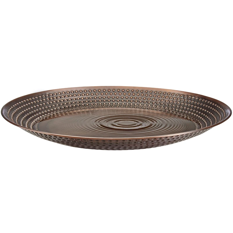 Bird Bath Basin Only, Water Fountain for Outside Backyard, Outdoor, Patio, Garden, Birdbath Gift for Bird Lovers Watchers, Large 20" Copper Metal Bronze Finish by Good Directions