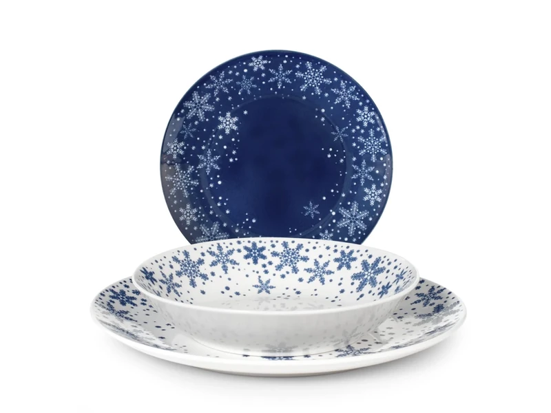 HOME Royal Norfolk Dream Servizio Tavola, 18 Piatti, Porcellana, Blu e Bianco