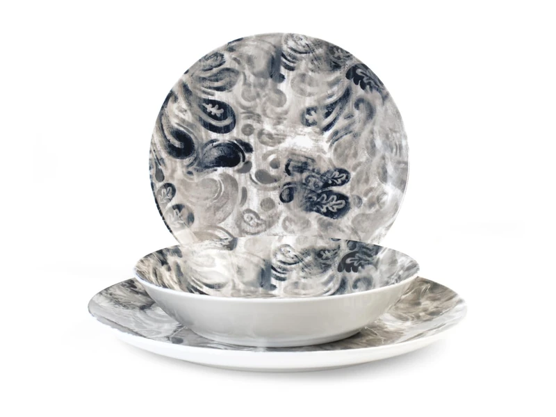 Royal Norfolk Tangeri 18 Plate Set, Porcelain, Multi-Colour