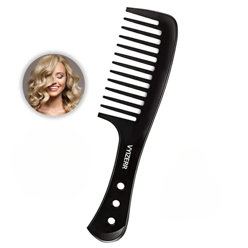 Hair Comb Detangling Wide ToothComb for Wavy Hairs - Smooth Grip Anti-Static-Comb for Curls Wide Toothed Curl-comb for Long Wet Curly Hair Detangler Shower-comb