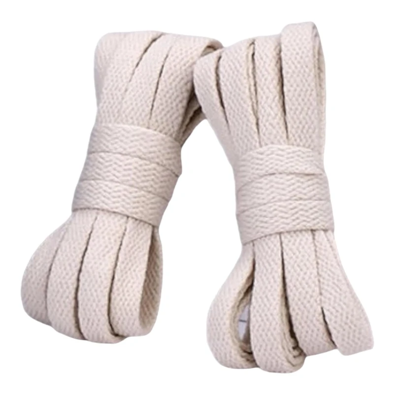 Danraw Stores [PAIR] 120cm 0.8mm Flat Shoe laces, Soft Trainer Lace, Sneaker Lace, Polyester,Sports, Casual, Hiking, Mountaineering, Walking, Running… (Dark Cream, 140 cm)