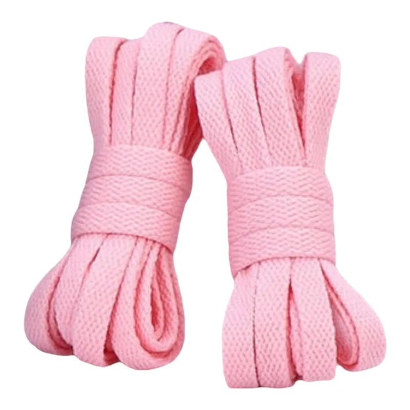 Danraw Stores [PAIR] 120cm 0.8mm Flat Shoe laces, Soft Trainer Lace, Sneaker Lace, Polyester,Sports, Casual, Hiking, Mountaineering, Walking, Running… (Pink, 140 cm)