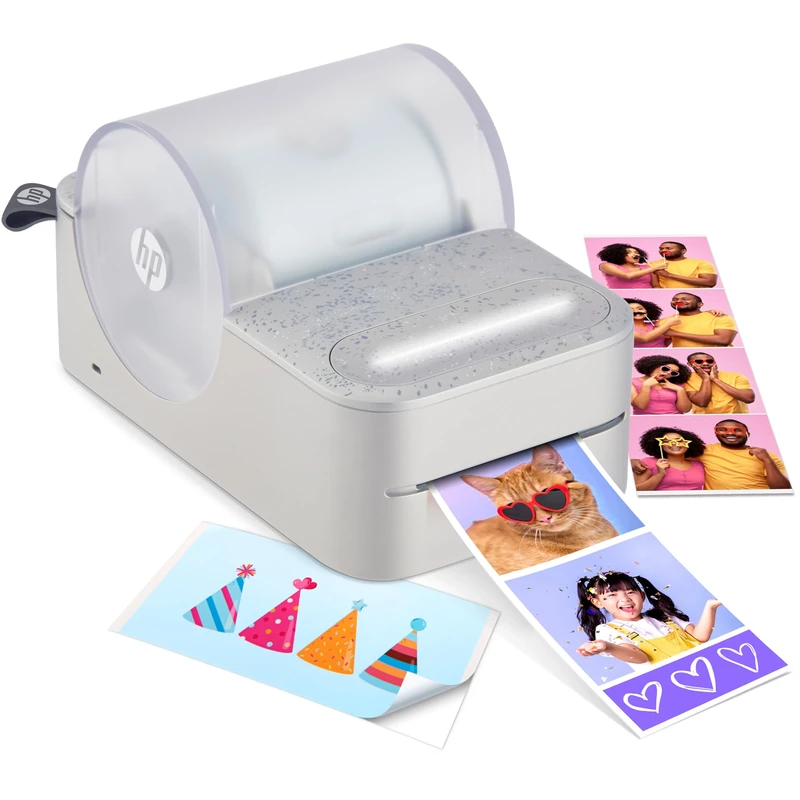 HP Sprocket Panorama Instant Color Label & Smartphone Photo Printer - Portable - Personalize Prints 2” x .5”- 9” on Zink Sticky-Back Photos - Create Photobooth Strips & Custom Designs in App - Grey